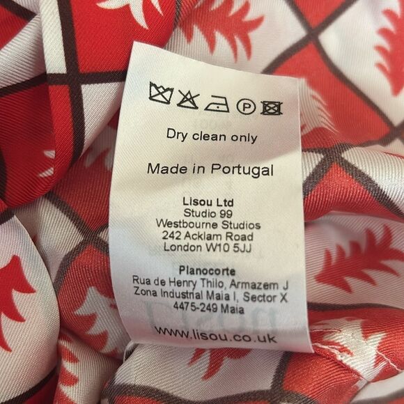 NWOT Lisou Bailey Long Sleeve Fern Print Silk Blouse in Red Multi $355 RARE Sz 4 - Picture 16 of 16